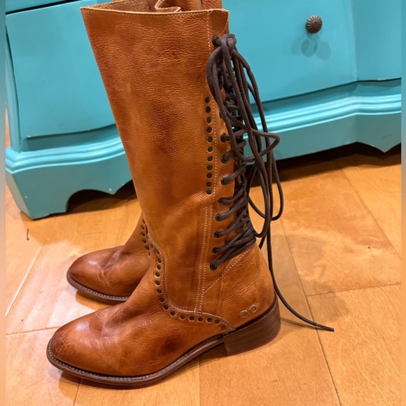 Bed Stu women’s tall Acelia Cobbler leather boots handmade 7 cognac brown - Picture 3 of 9